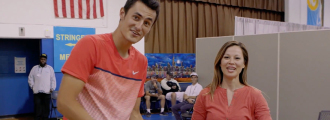 Bernard Tomic Shows Off His B-Ball Skills and a Fierce Pose